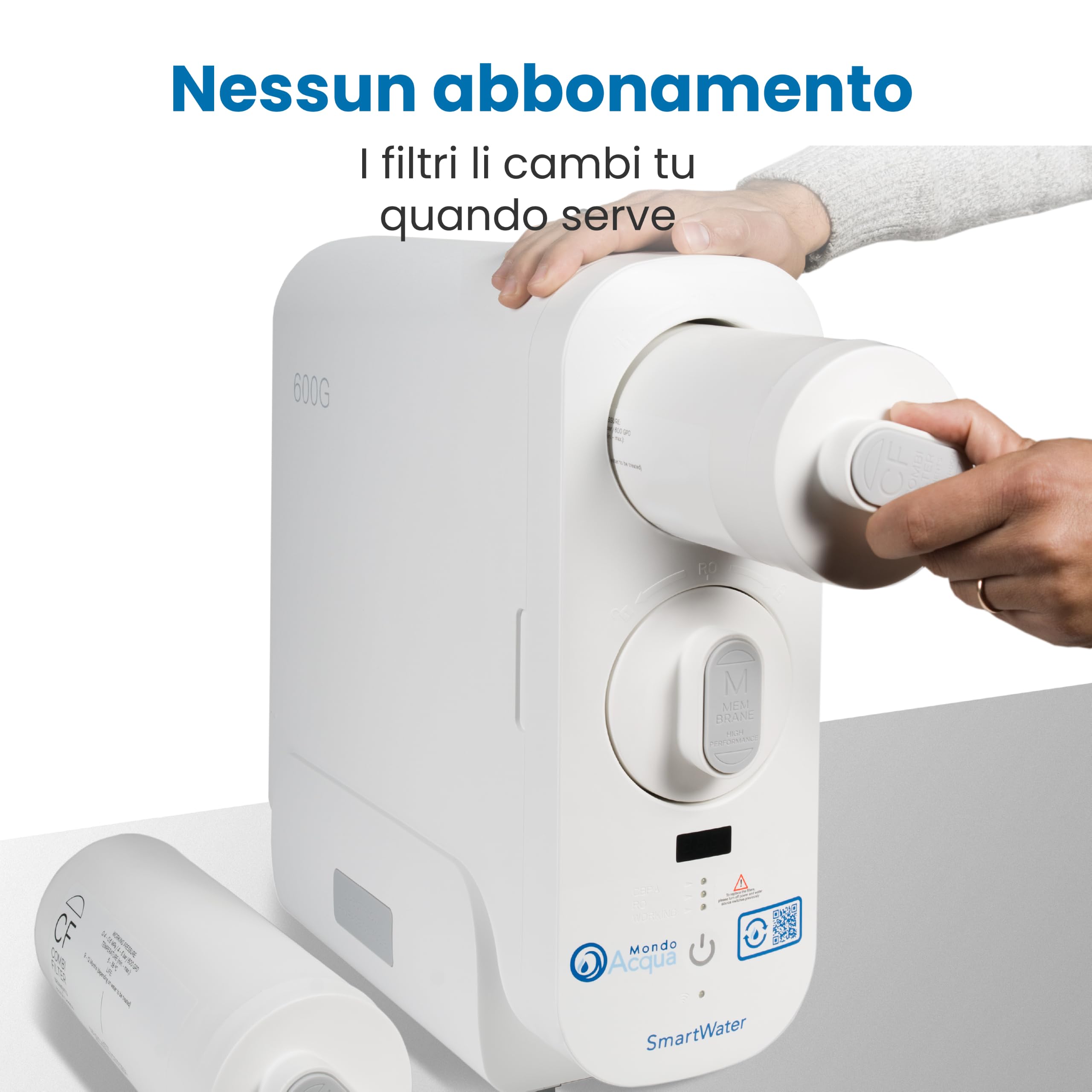 SmartWater Depuratore Acqua Osmosi Inversa Sottolavello Bianco