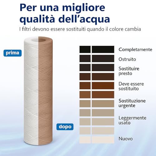 Bellerofonte Cartuccia Filtro 10 Pollici 1 Micron Filo Avvolto 3 Pezzi