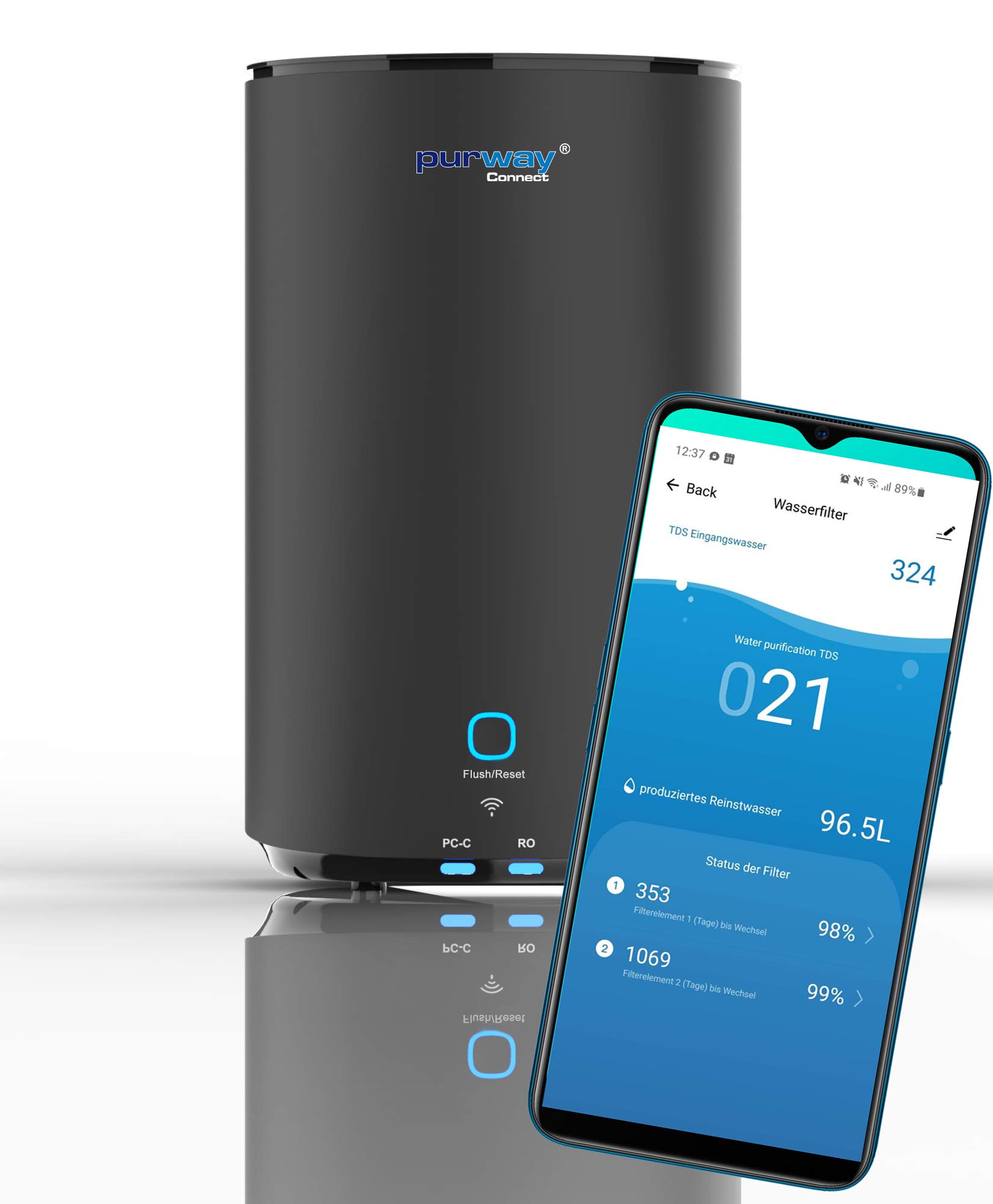 AB Group PUR Connect 600 GPD impianto osmosi inversa WiFi + filtri