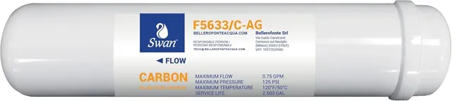 Bellerofonte filtro in linea carbone argento 12 pollici 1 pz
