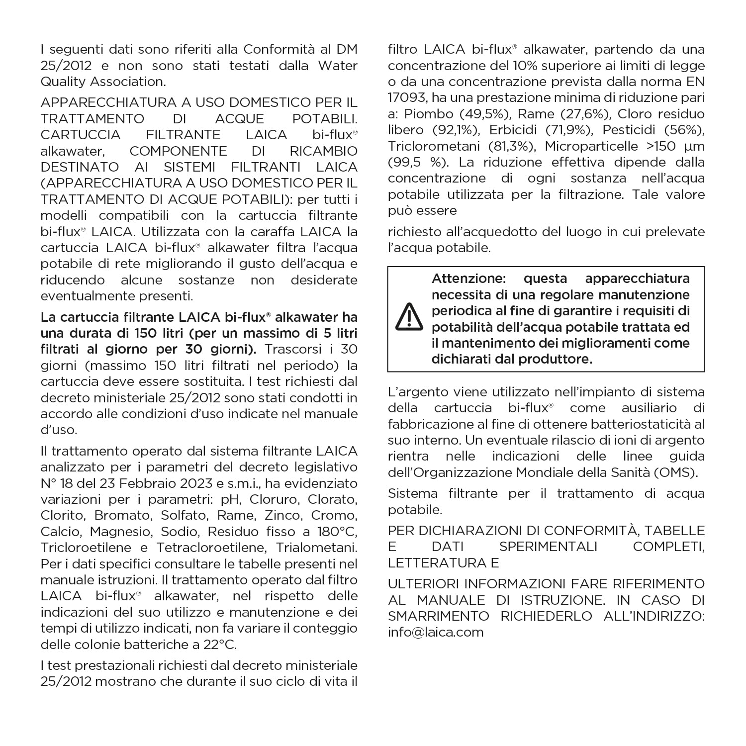 Laica Bi-Flux Alkawater Filtri Caraffa Alcalina 4 Pezzi