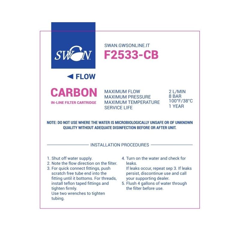 Bellerofonte Filtri Osmosi Inversa 10" Set 2 Pezzi Carbone