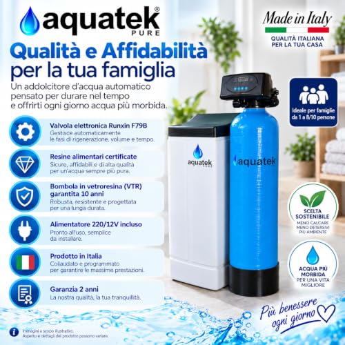 Aquatek Pure Wave 25 Litri Addolcitore Acqua Automatico 70L