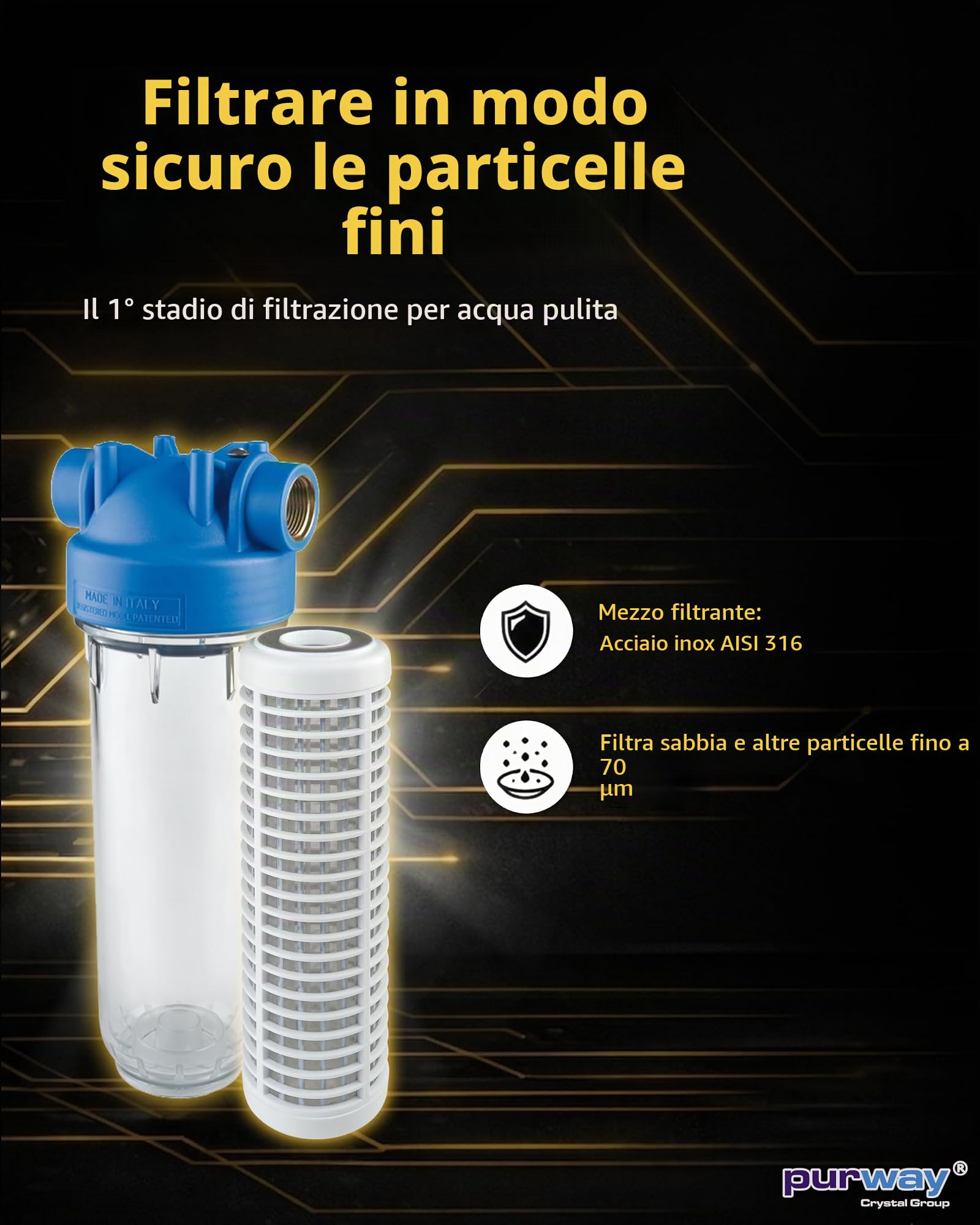 AB Group DP10 Trio filtro acqua ferro 3/4" 10 micron
