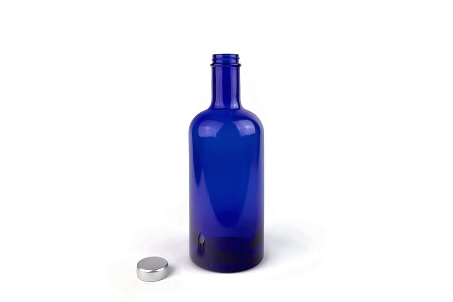 Bellerofonte Gin Bottiglia Vetro Blu 750 ml 3 Pezzi Solarizzata
