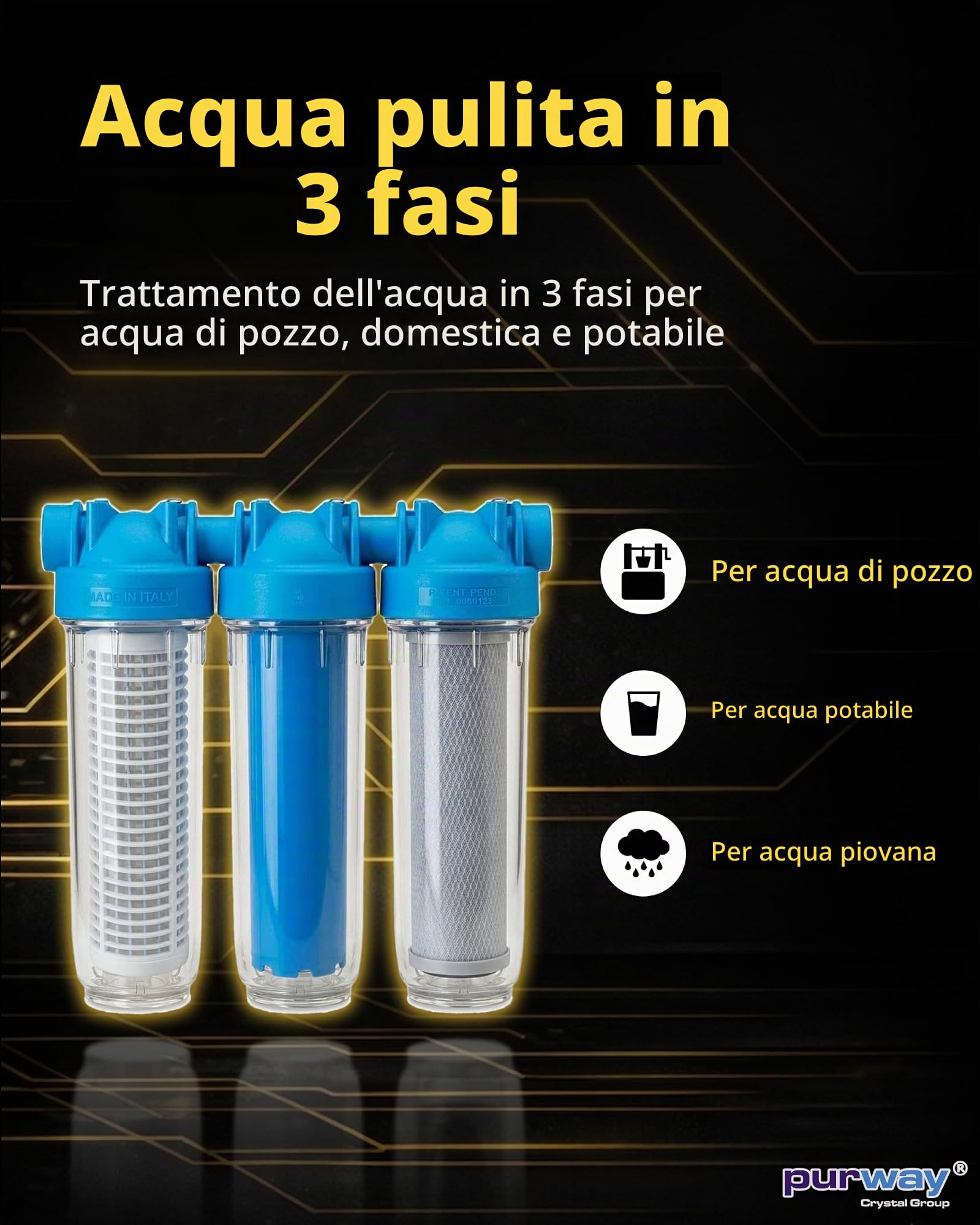 AB Group DP10 Trio filtro acqua ferro 3/4" 10 micron