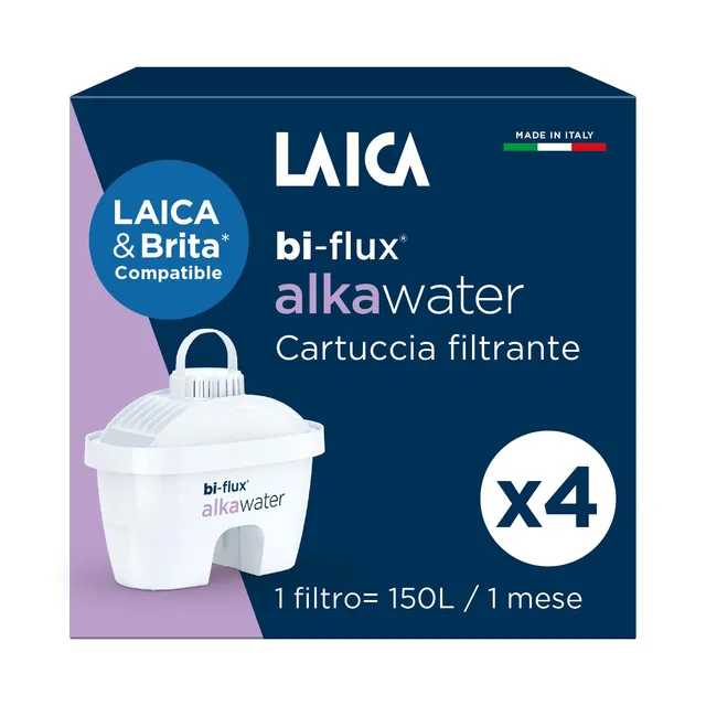 Laica Bi-Flux Alkawater Filtri Caraffa Alcalina 4 Pezzi