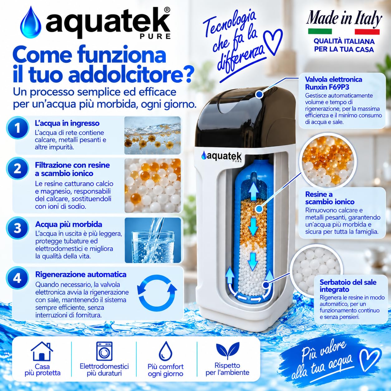 Aquatek Pure Luxury 20 F69 addolcitore automatico resina