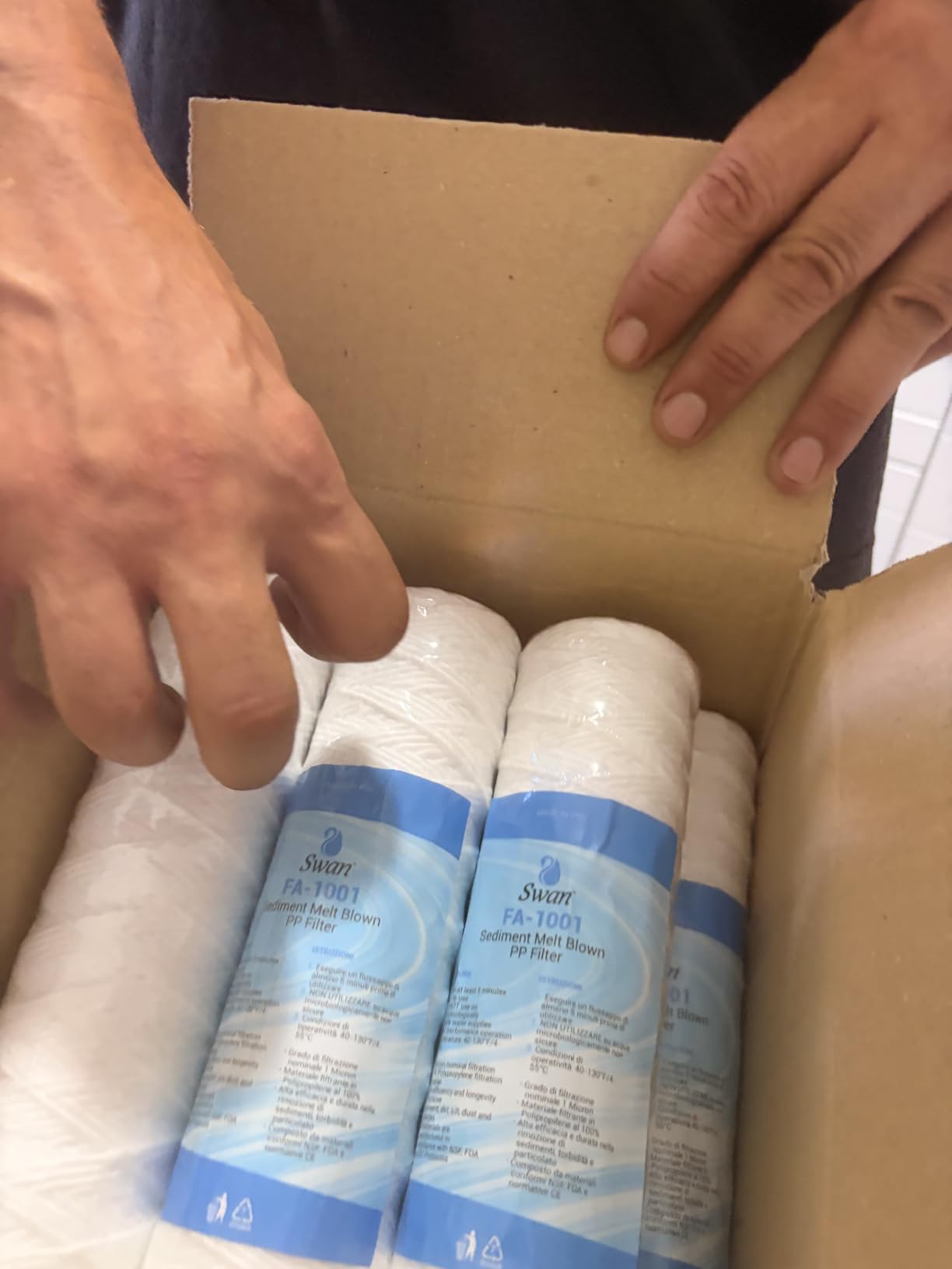Bellerofonte Cartuccia Filtro 10 Pollici 1 Micron Filo Avvolto 3 Pezzi