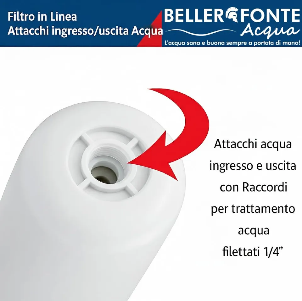 Bellerofonte Filtro in Linea 12" GAC Resine 6 Pezzi