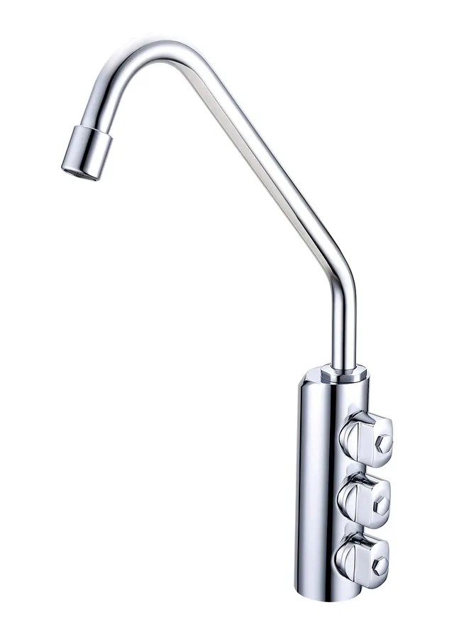 Bellerofonte Rubinetto 3 Vie Alto Inox Cromato 6 mm