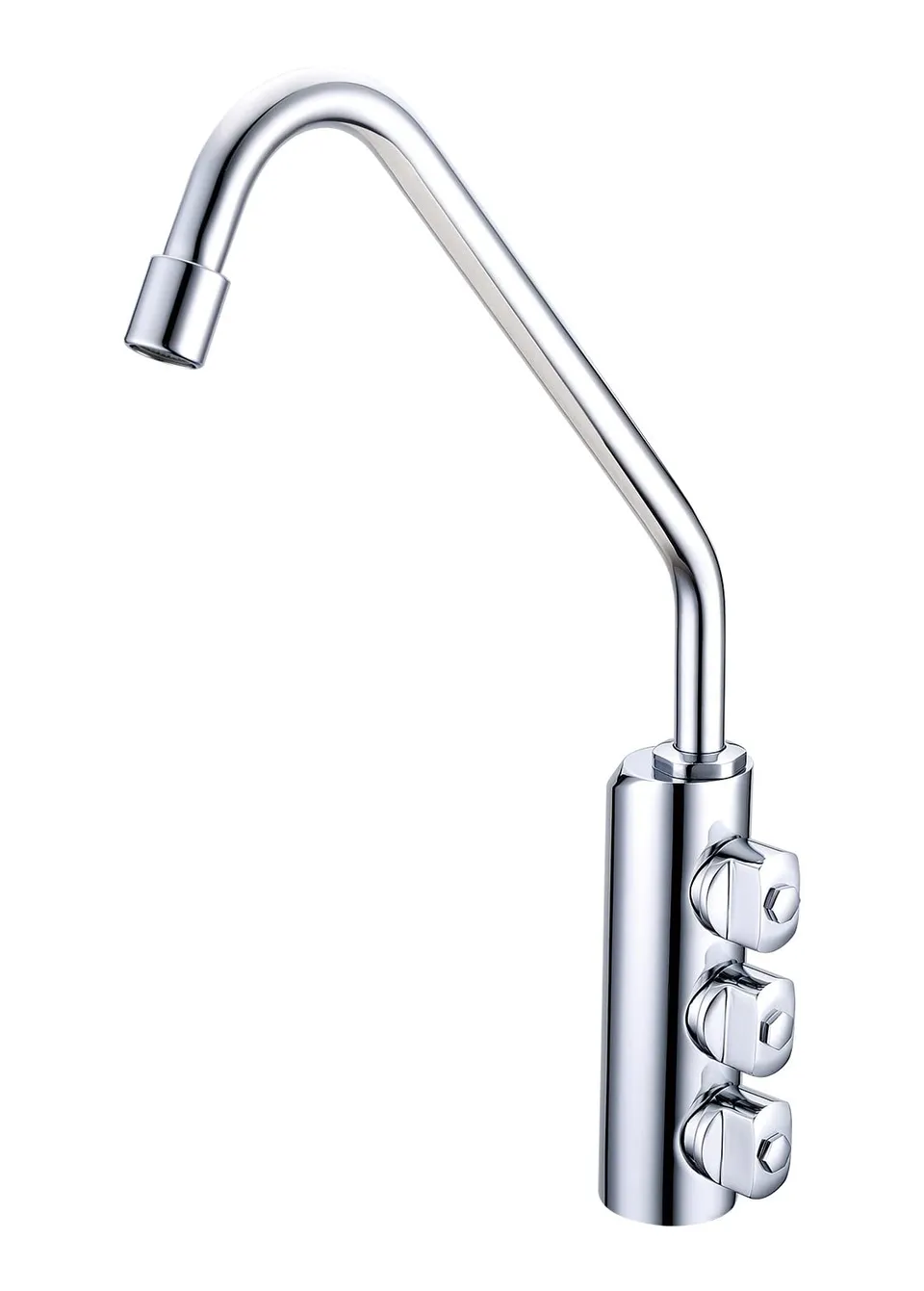 Bellerofonte Rubinetto 3 Vie Alto Inox Cromato 6 mm