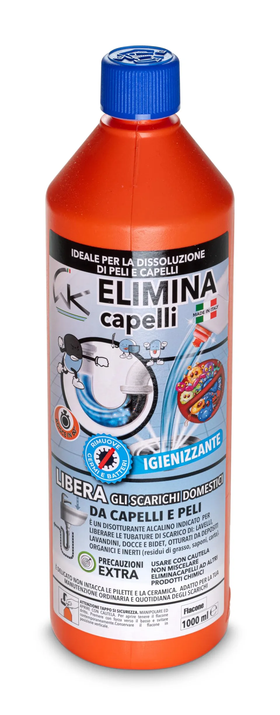 WK Elimina Capelli Dissoturante Scarichi 1 L Alcalino