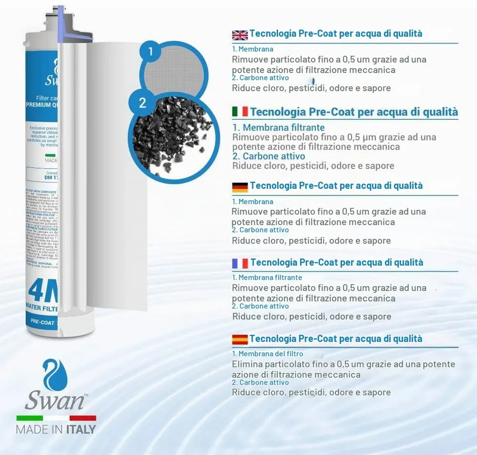 Bellerofonte 4MF filtro baionetta carbone 0,5 micron Everpure 4C