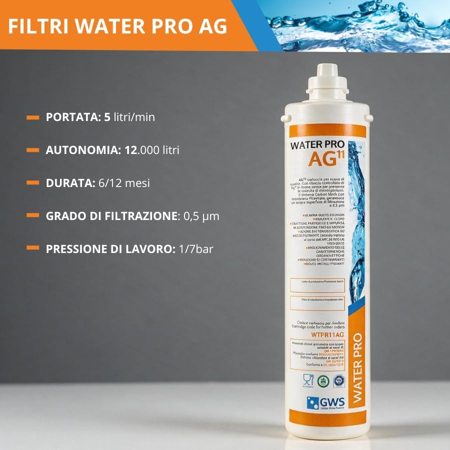 Bellerofonte Water Pro AG11-SW filtro acqua 0,5 micron