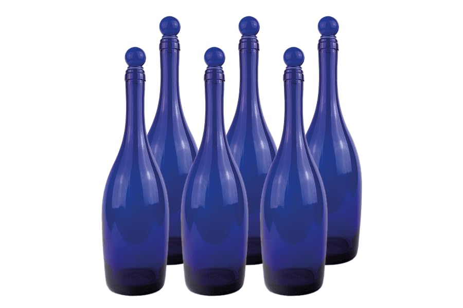 Bellerofonte Elegance Bottiglia Vetro Blu 750 ml 6 Pezzi Pressione