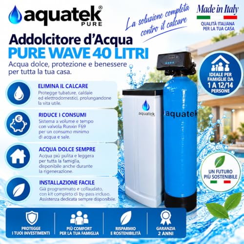 Aquatek Pure Wave Addolcitore Acqua 40 Litri Automatico