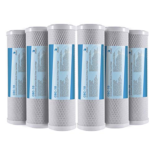 Bellerofonte Carbon Block CTO Filtro Acqua 10" 5 Micron 6 Pezzi