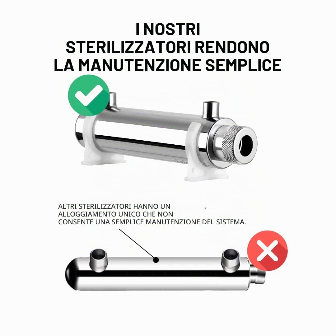 Bellerofonte Sterilizzatore UV 11W 4 l/min Acqua Potabile