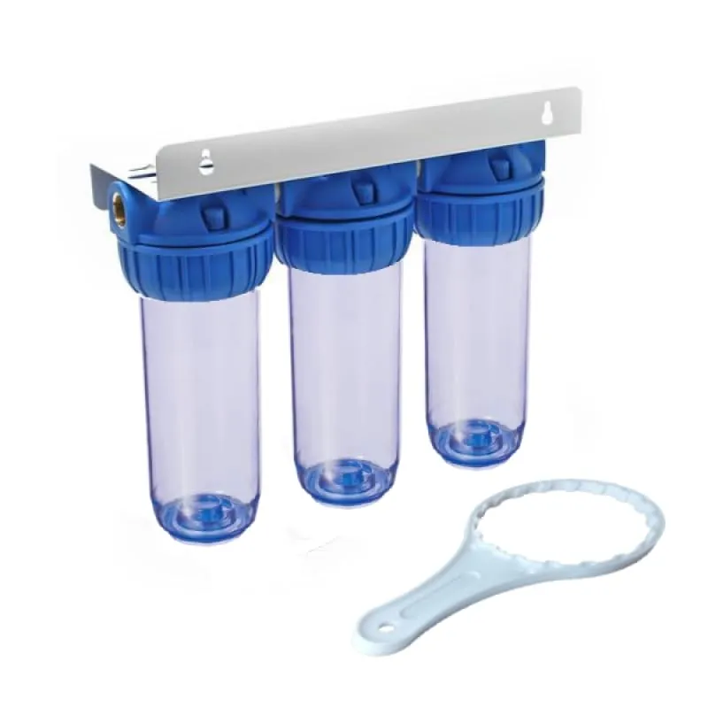 Swan Batteria 3 tazze filtro 10" ottone 1/2" con staffa