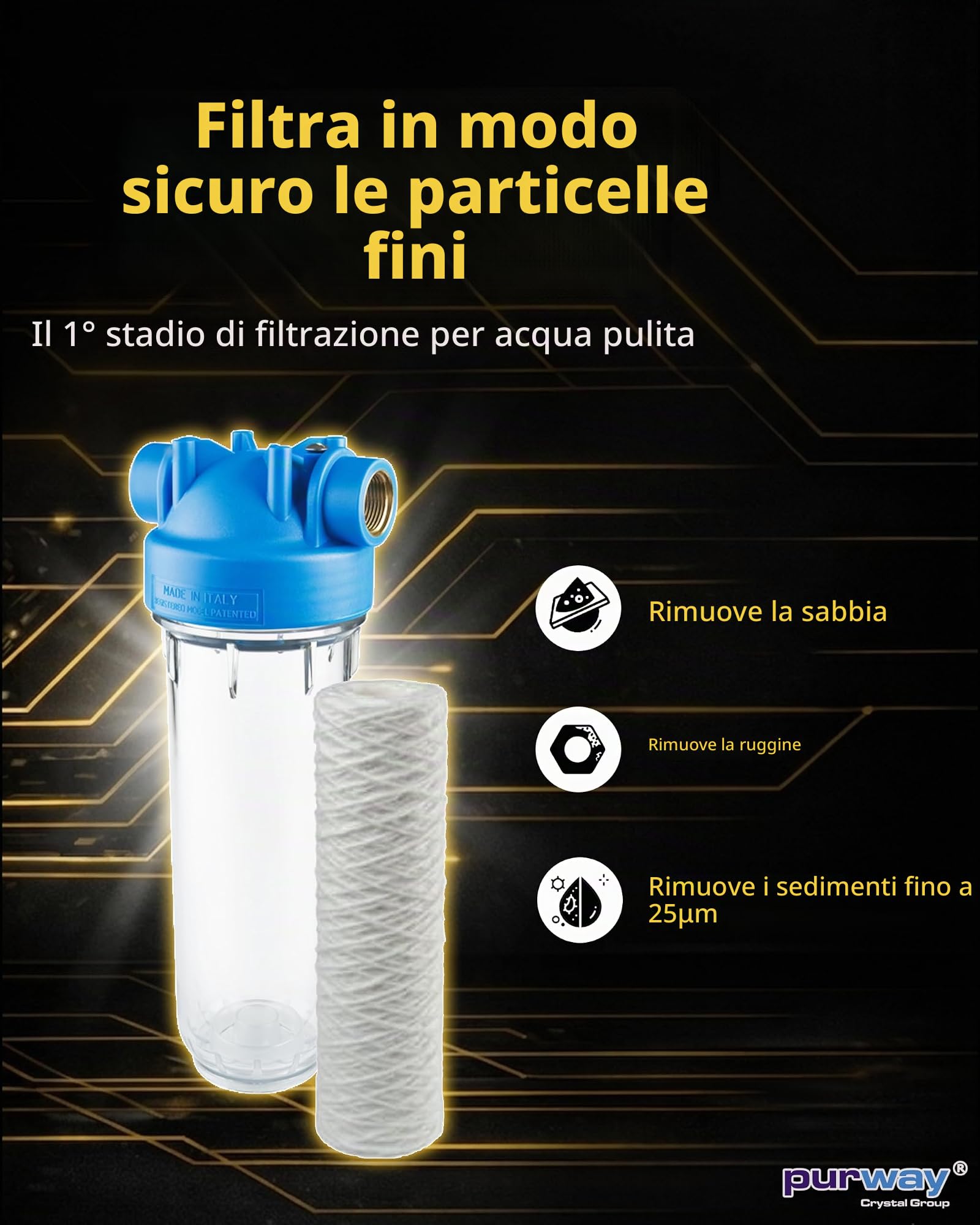 Purway Crystal DP3 PCBPLA filtro acqua 3 stadi 3/4