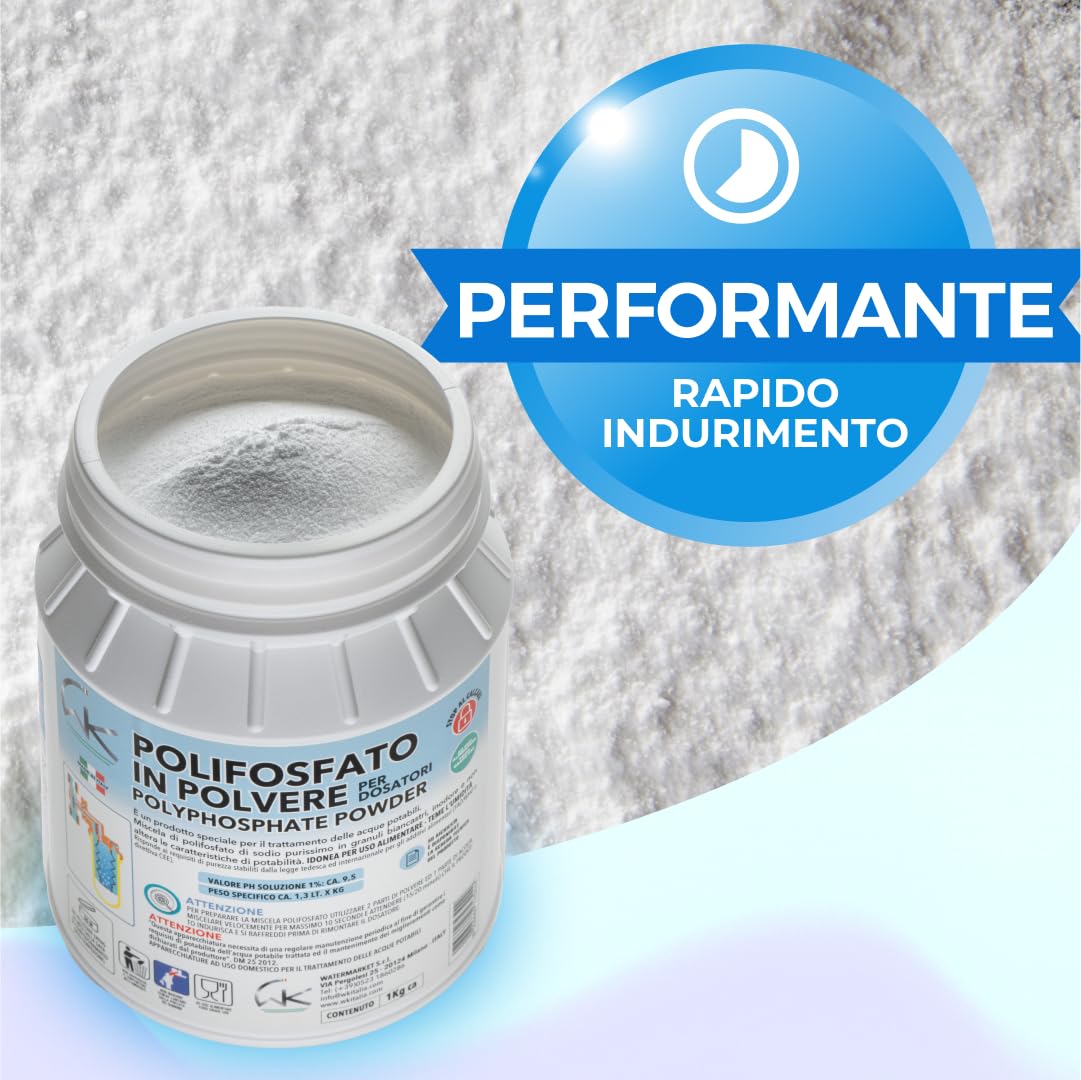 WK Polifosfati Polvere Anticalcare Caldaia 1 Kg 1 Barattolo