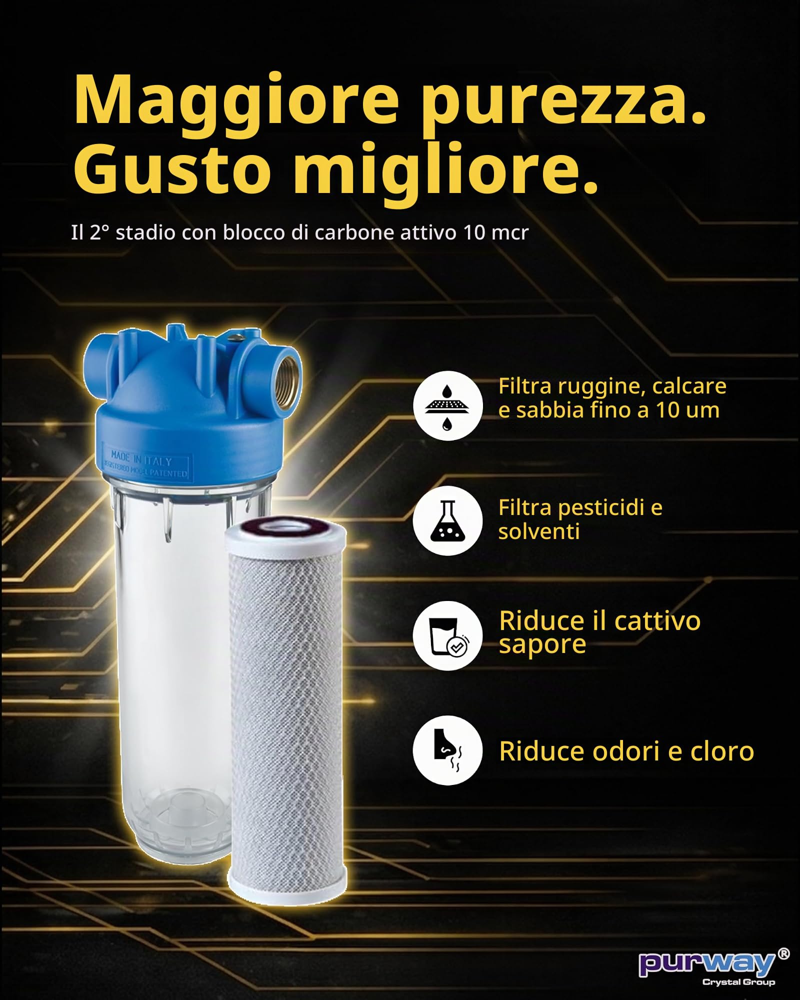 Purway Crystal DP3 PCBPLA filtro acqua 3 stadi 3/4