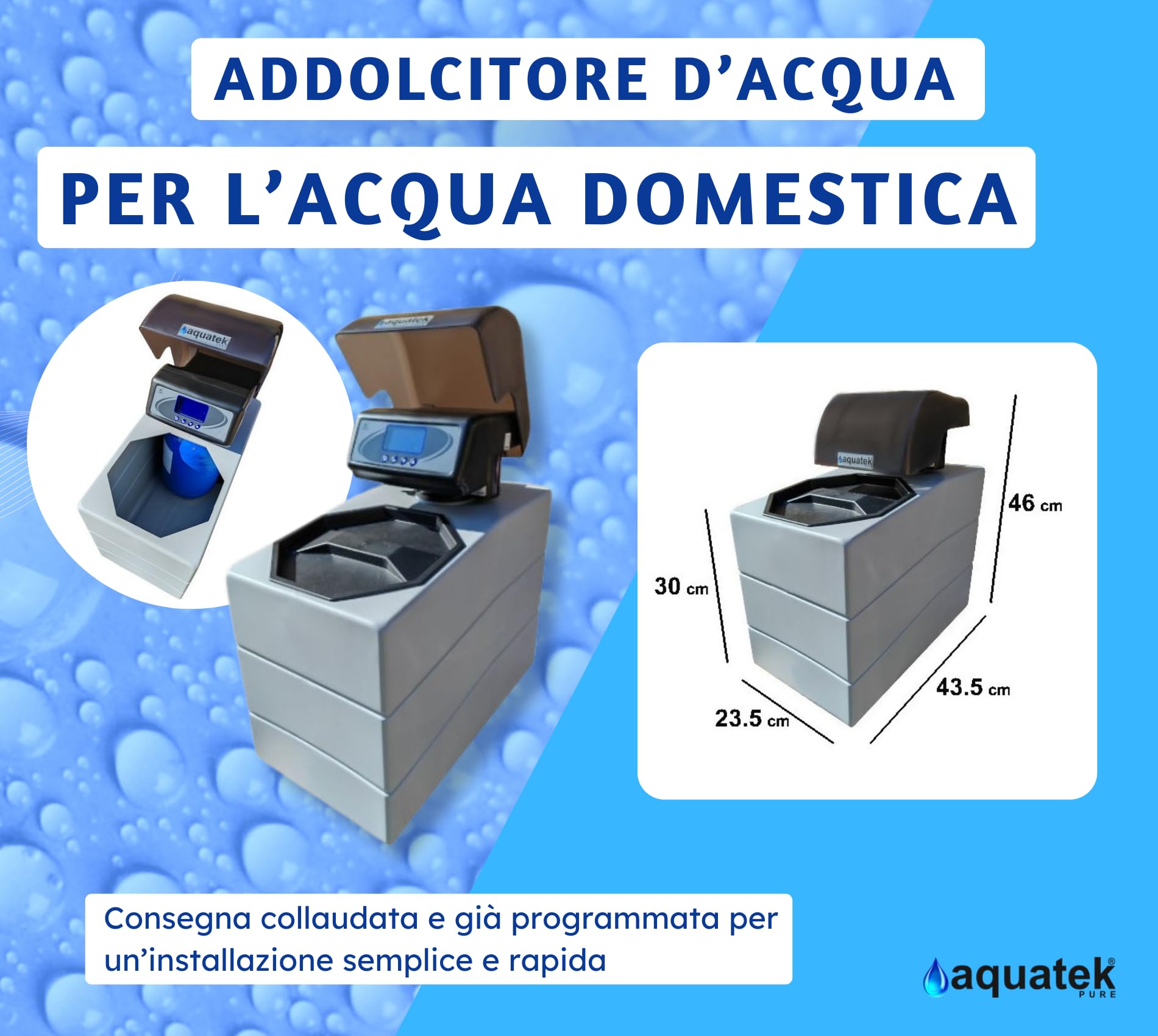 Aquatek Compact-LCD 7 addolcitore sottolavello 7 litri
