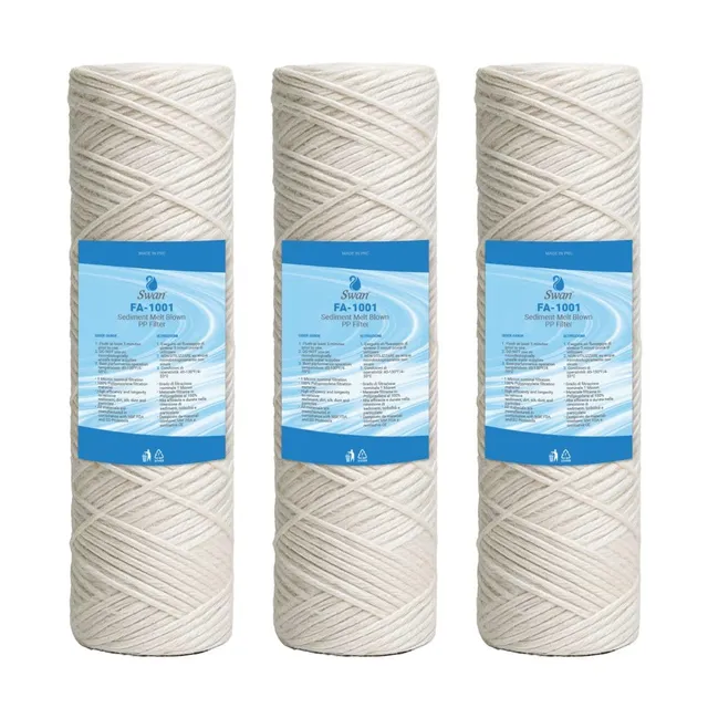 Bellerofonte Cartuccia Filtro 10 Pollici 1 Micron Filo Avvolto 3 Pezzi