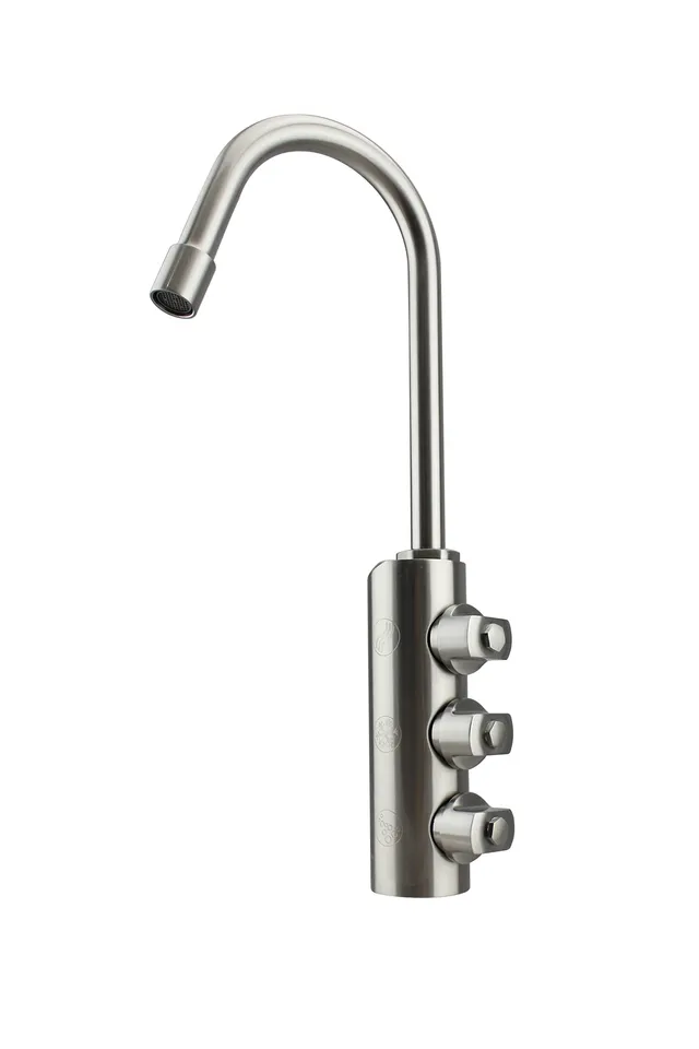 Bellerofonte Rubinetto 3 Vie Inox miscelatore sottobanco