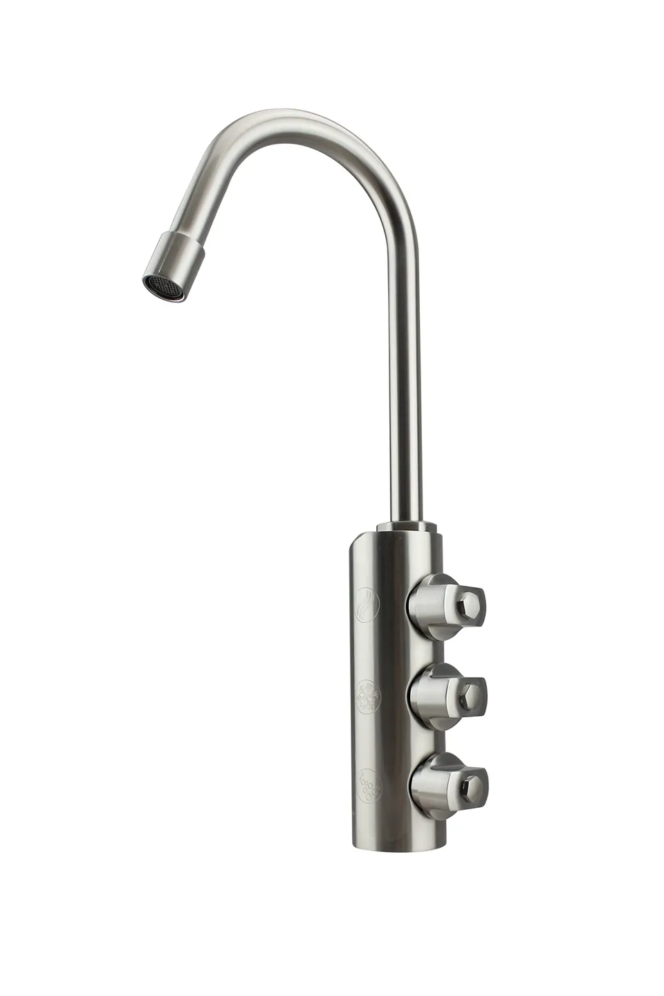 Bellerofonte Rubinetto 3 Vie Inox miscelatore sottobanco