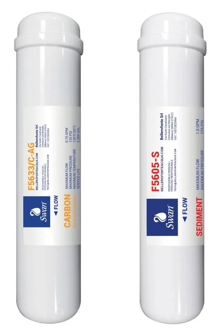 Bellerofonte Set filtri in linea osmosi sedimenti+GAC 12" 1/4