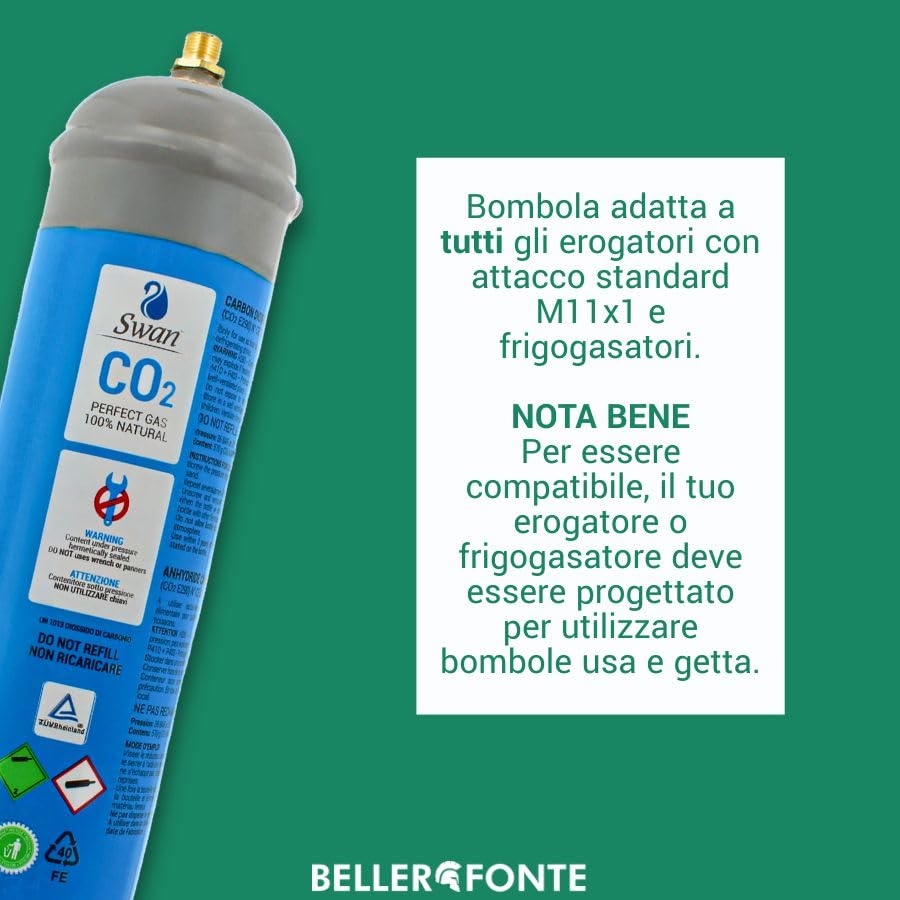 Bellerofonte Bombola CO2 600g E290 M11x1 Set 8 Pezzi