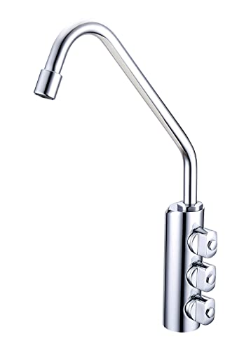 Bellerofonte Rubinetto 3 Vie Alto Inox Cromato 6 mm