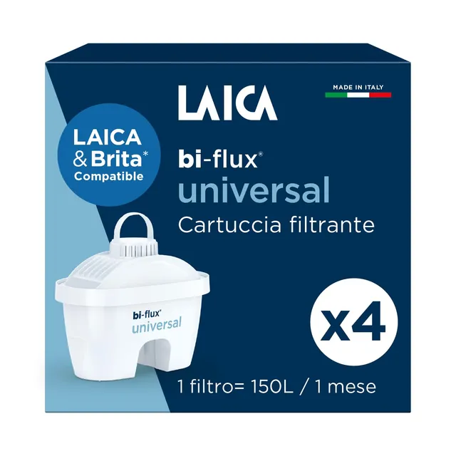 Laica Bi-Flux Universal filtri caraffa 4 pezzi compatibile Brita