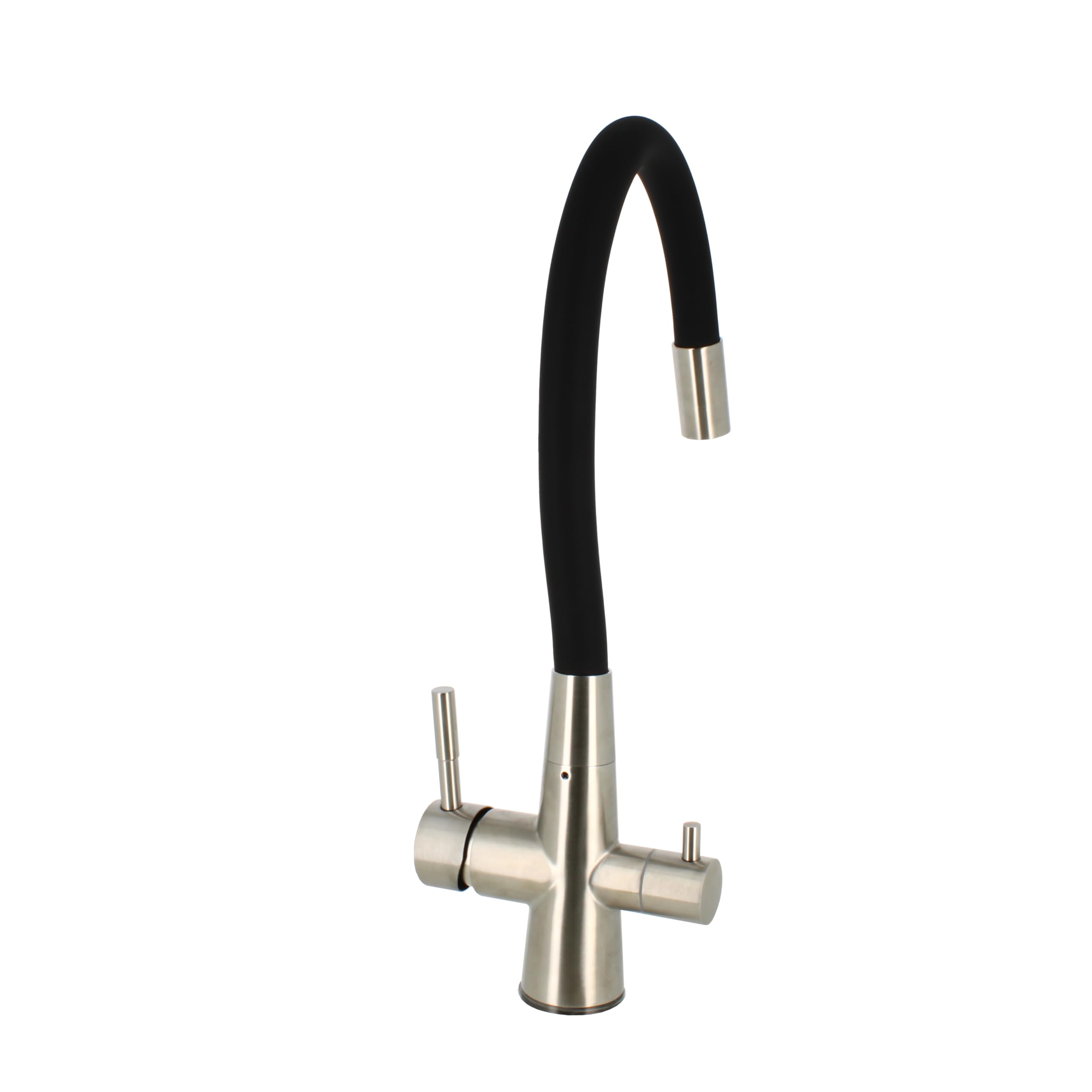 Bellerofonte Rubinetto 3 Vie Cucina Canna Flessibile Nera