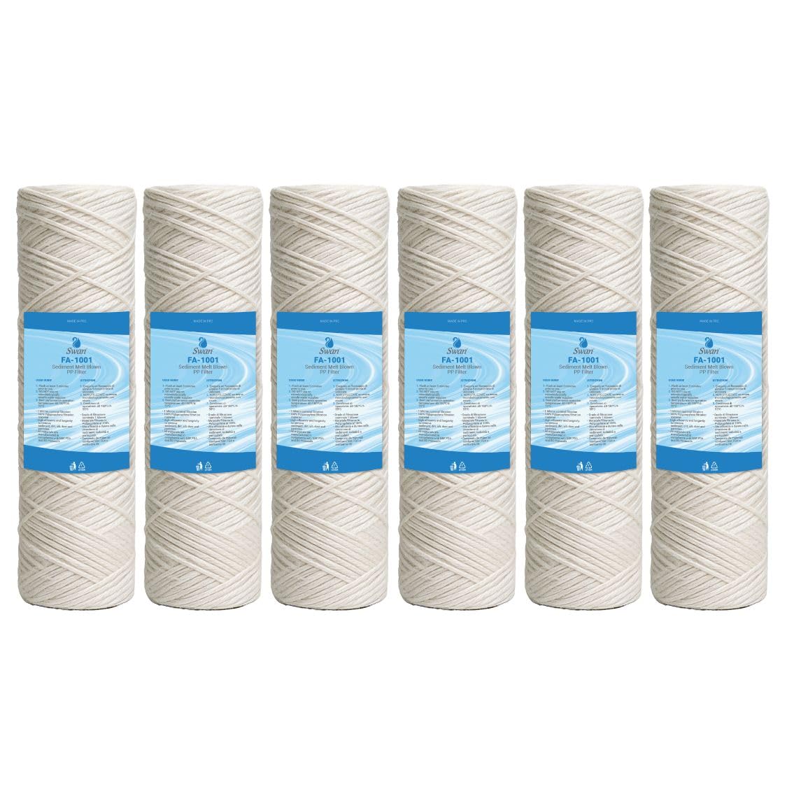 Bellerofonte Cartuccia Filtro 10 Pollici 1 Micron Filo Avvolto 3 Pezzi