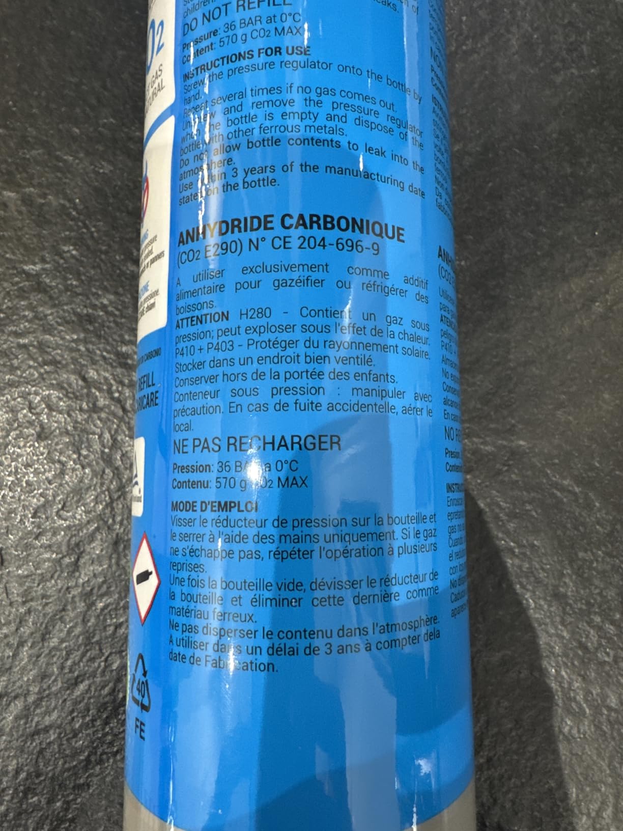 Bellerofonte Bombola CO2 600g per Gasatore 12 Pezzi E290