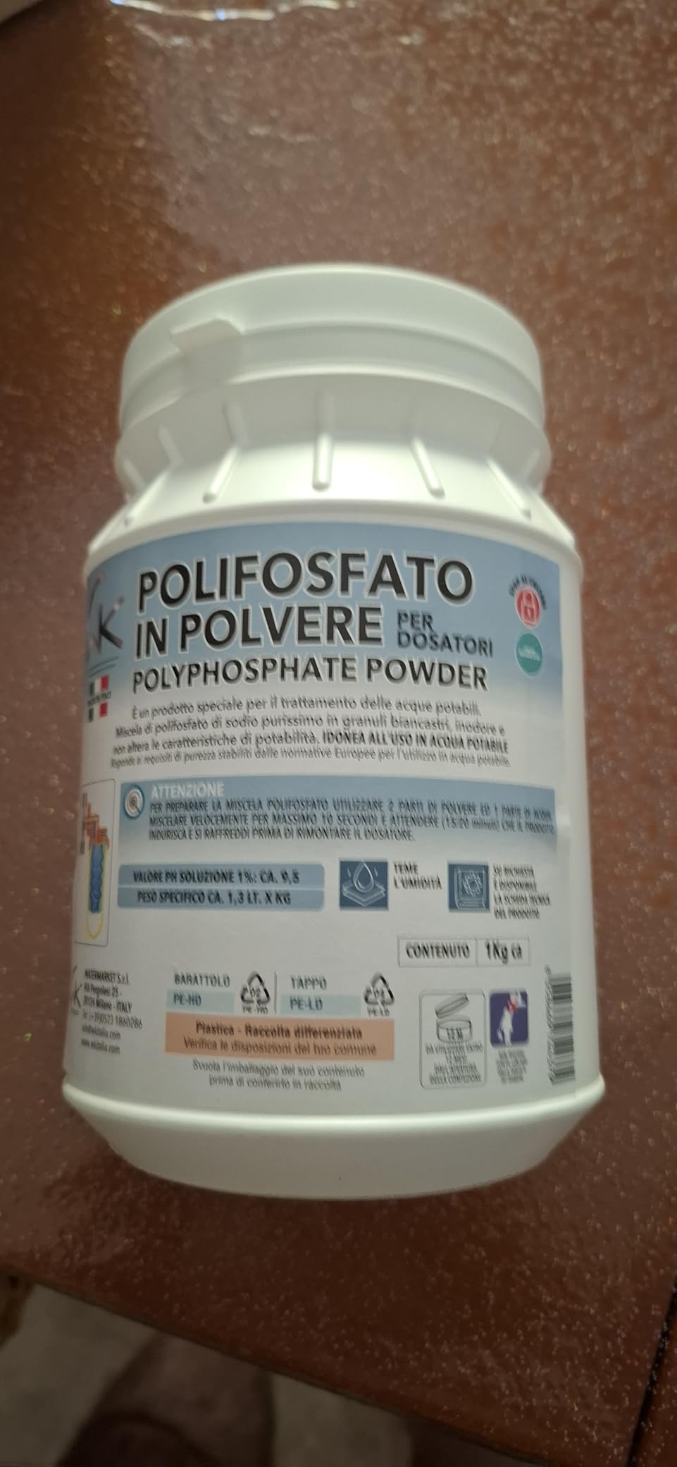 WK Polifosfati Polvere Anticalcare Caldaia 1 Kg 1 Barattolo