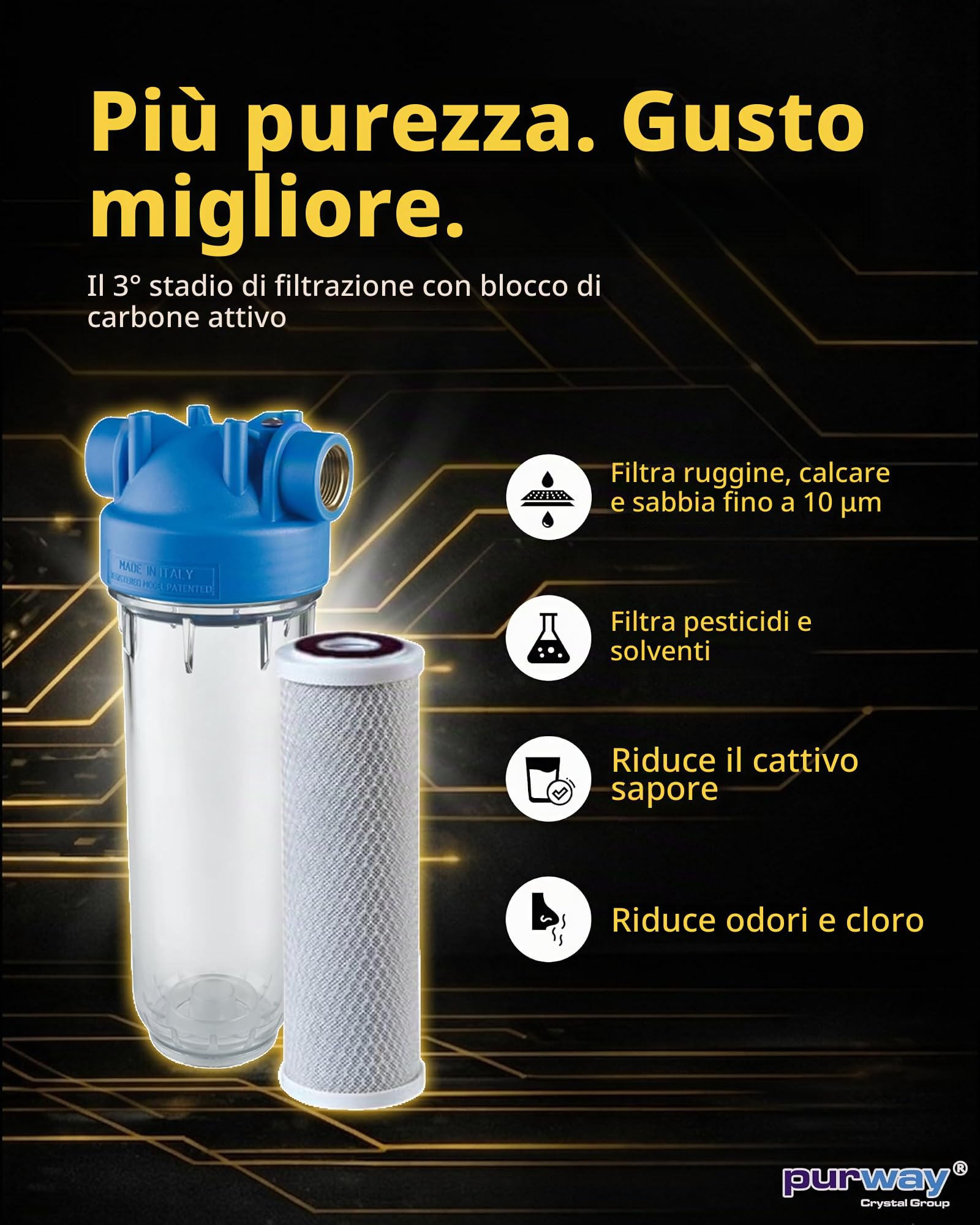 AB Group DP10 Trio filtro acqua ferro 3/4" 10 micron