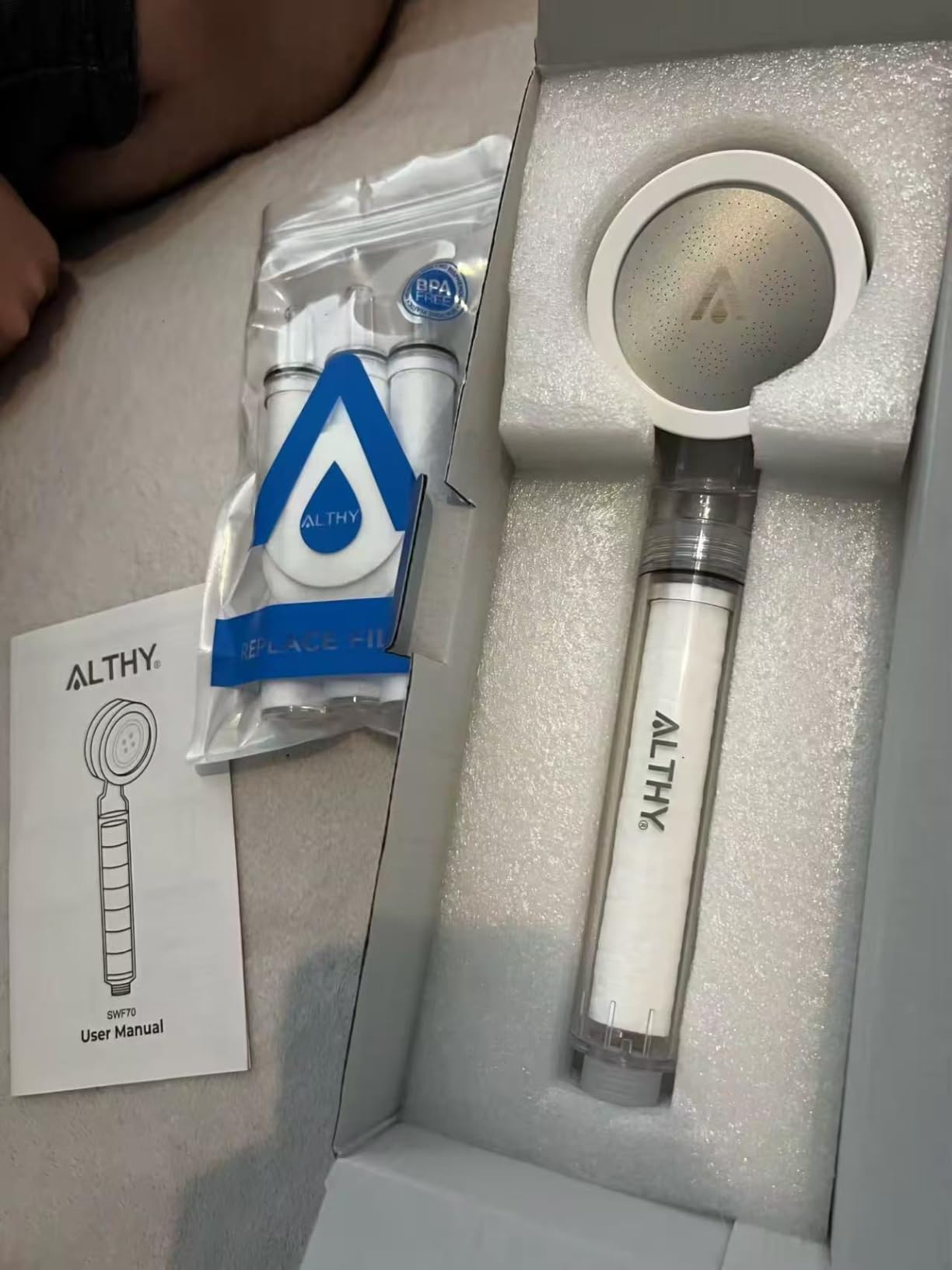 Althy SFH70 Soffione Doccia Filtrante Alta Pressione