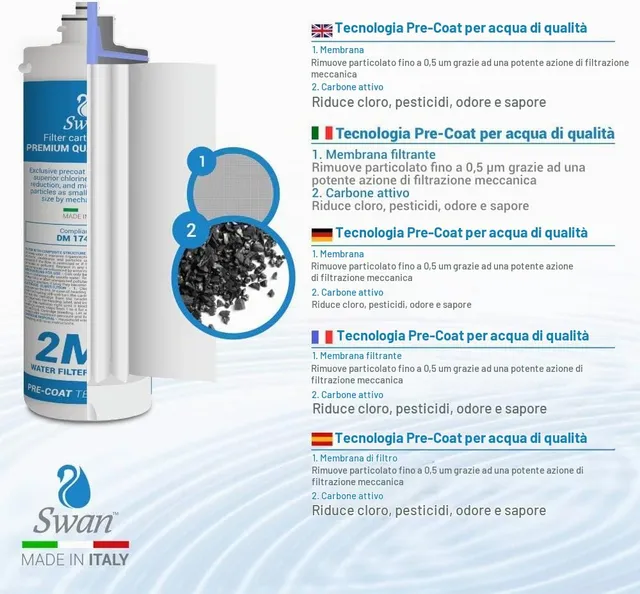 Bellerofonte Swan 2MF filtro acqua baionetta 0,5 micron