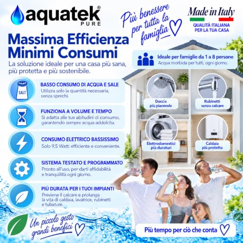 Aquatek Pure Wave 20 Litri Addolcitore Automatico Volume Tempo