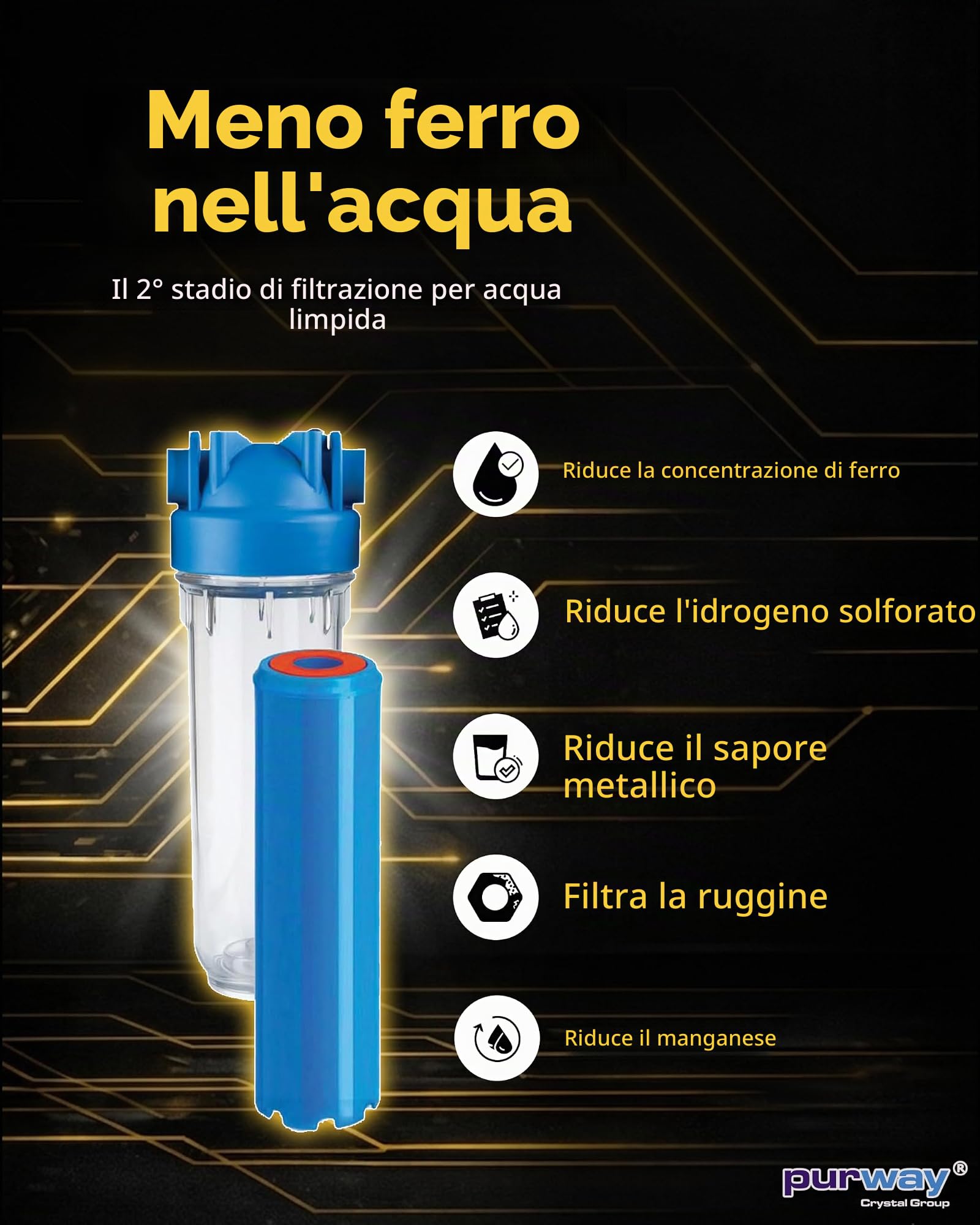 AB Group DP10 Trio filtro acqua ferro 3/4" 10 micron