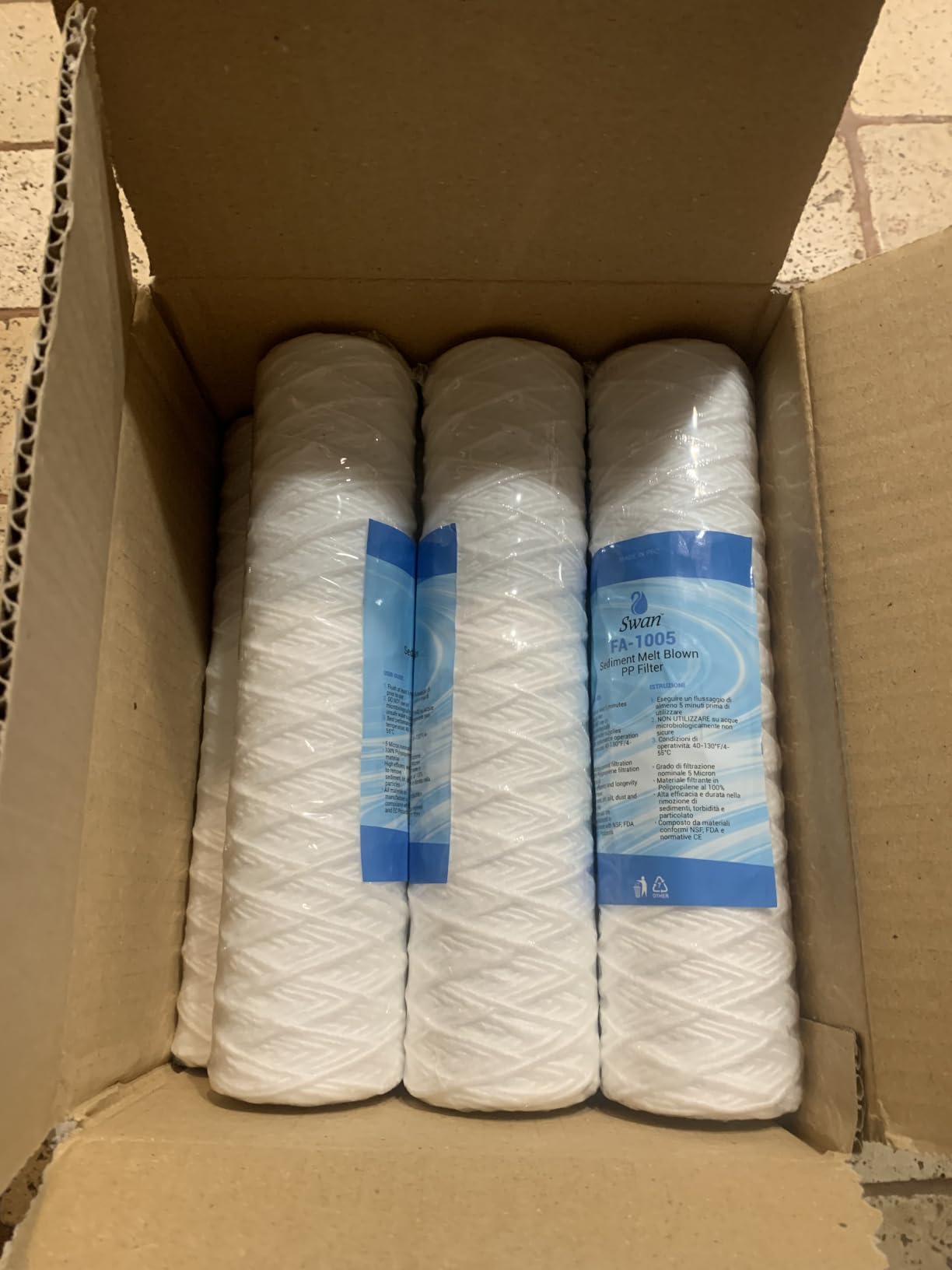 Bellerofonte Cartuccia Filo Avvolto 10" 5 Micron Confezione 6 Pezzi