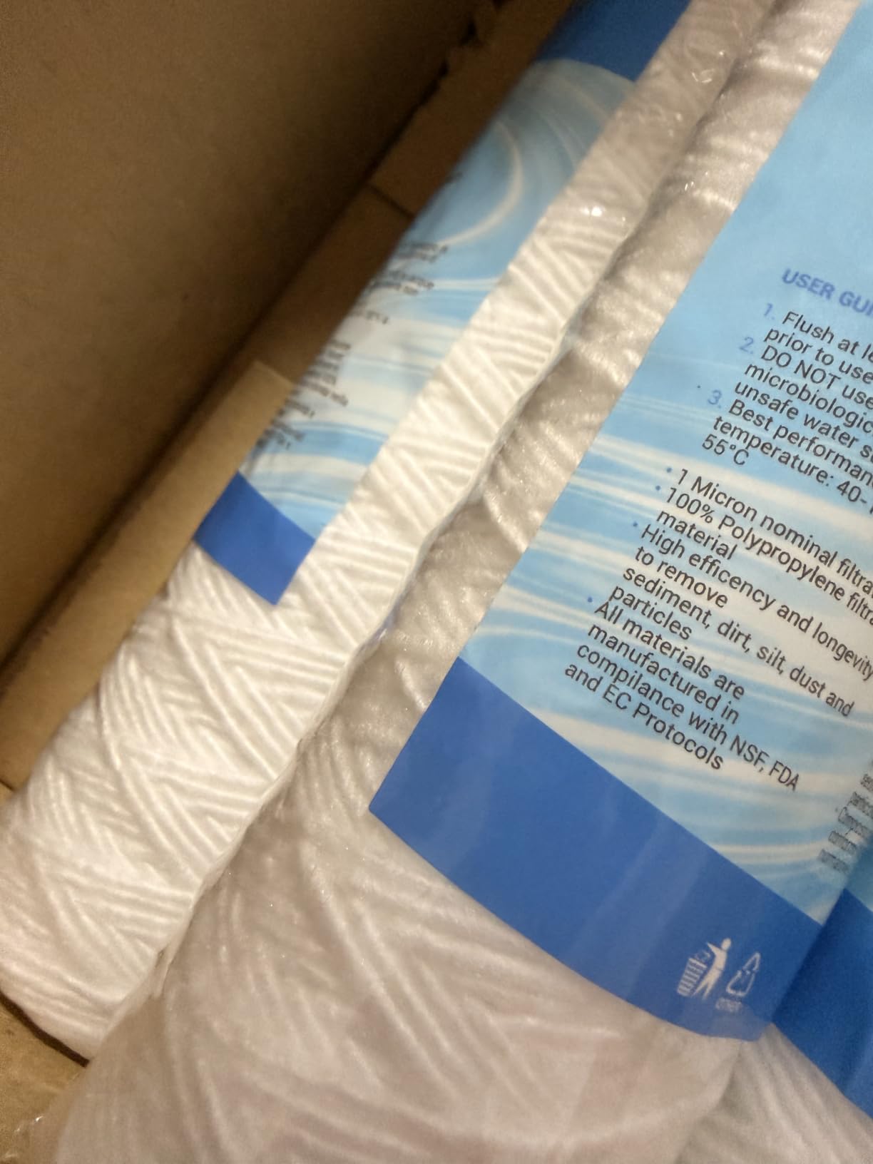 Bellerofonte Cartuccia Filtro 10 Pollici 1 Micron Filo Avvolto 3 Pezzi