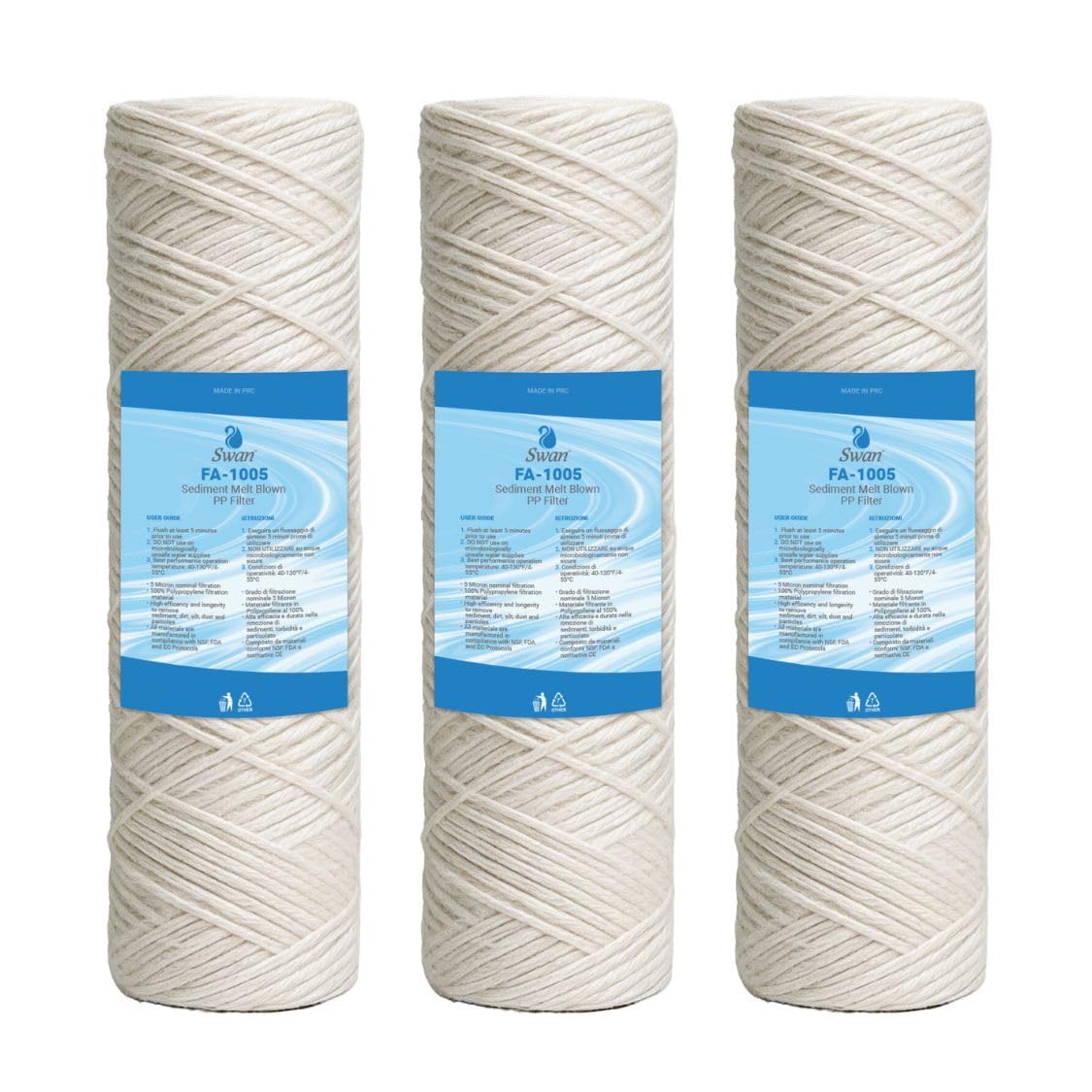 Bellerofonte Cartuccia Filo Avvolto 10" 5 Micron Confezione 6 Pezzi
