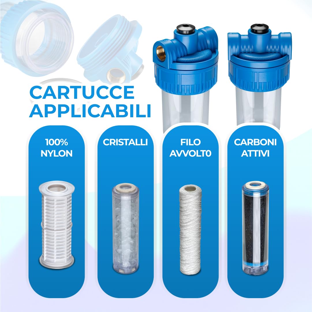 WK Contenitore Filtro Acqua 5'' 1/2" Made in Italy