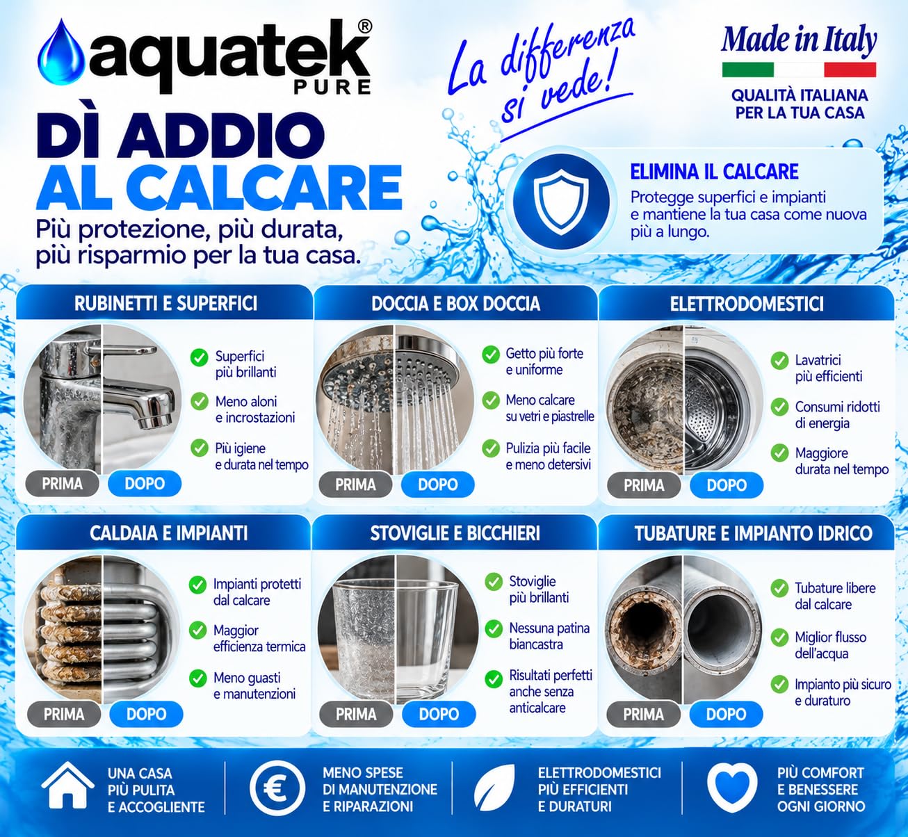 Aquatek Pure Wave Addolcitore Acqua 40 Litri Automatico