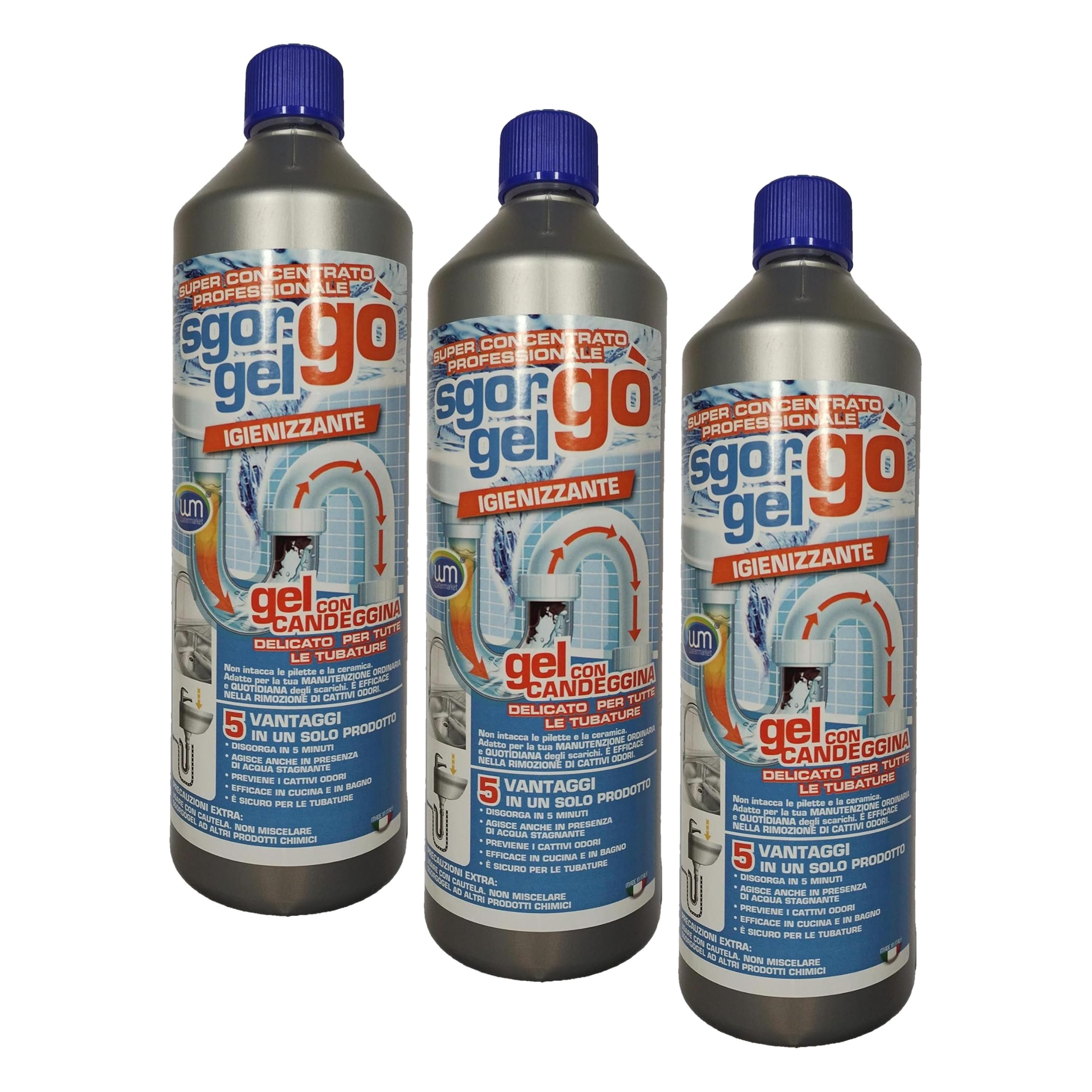 WK Sgorgò Gel Disgorgante Scarichi 1 Litro Professionale